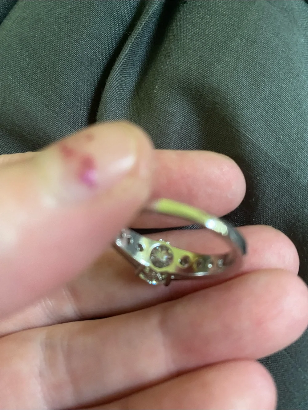 GRA Moissanite Engagement Ring in Silver with Clear Stone 2 CT